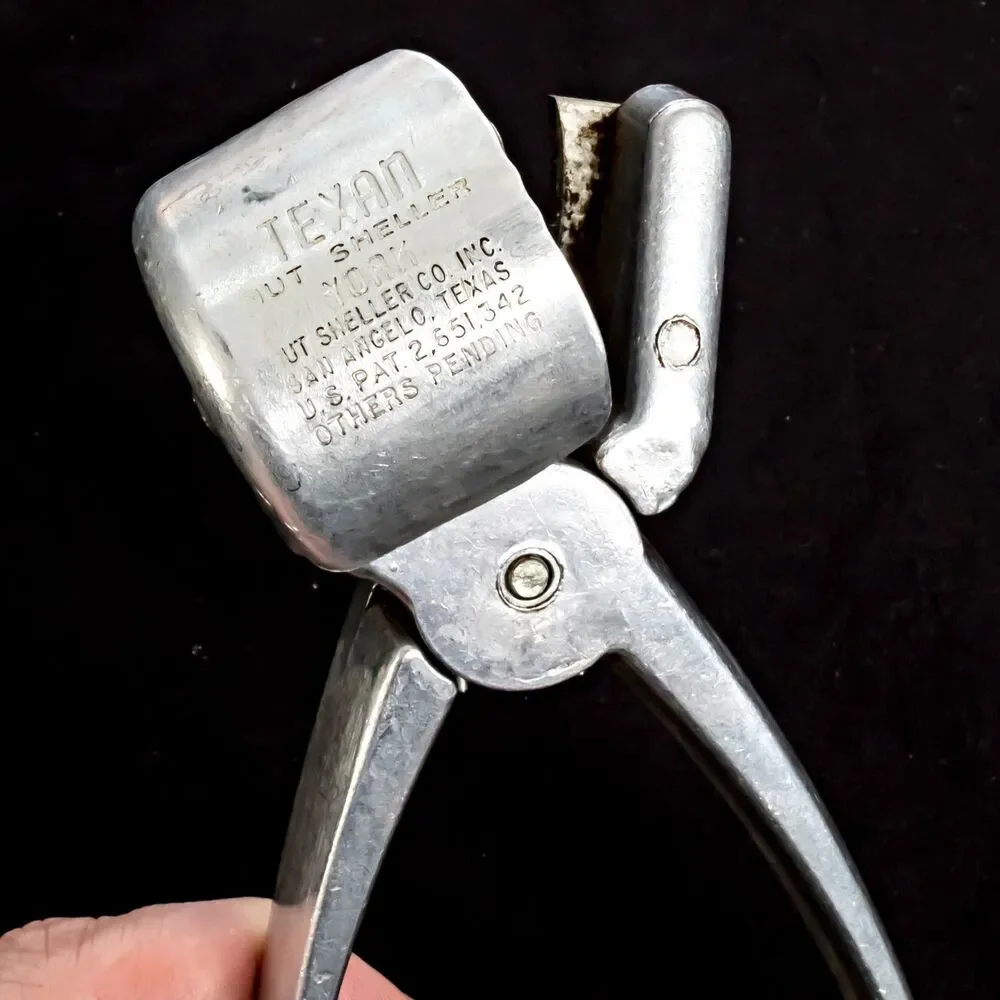Vintage Texan Model The York Aluminum Nut Sheller San Angelo TX Pecan Cracker